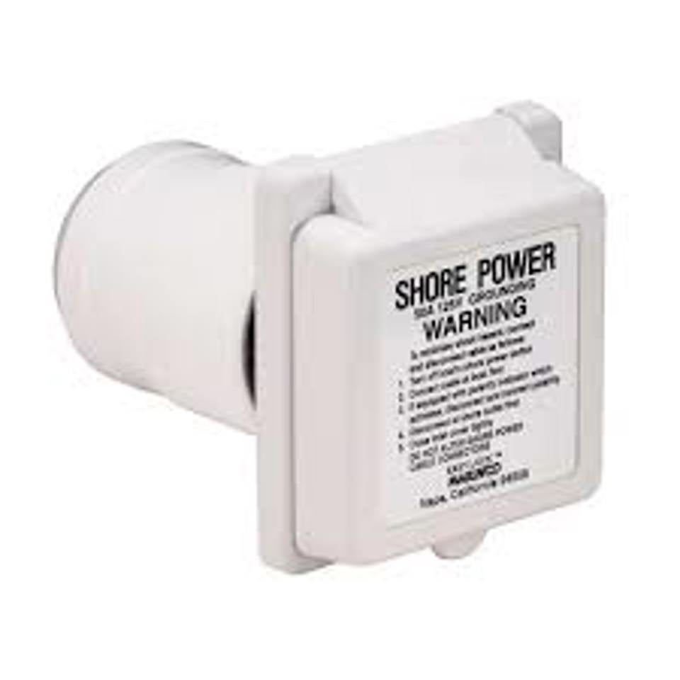 Marinco - 6351EL-B - Inlet, 50A 125V, Square, White