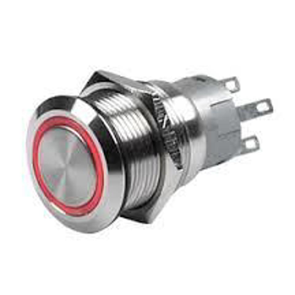 BEP  - 80-911-0060-00 - PUSH BUTTON MOM (ON)OFF 3.3V RED LED