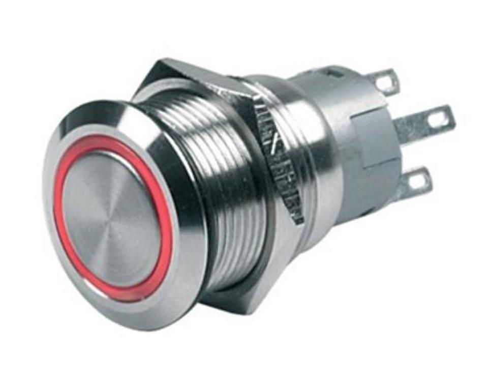 BEP-80-511-0001-00-PUSH BUT SW ON/OF 12V RED LED