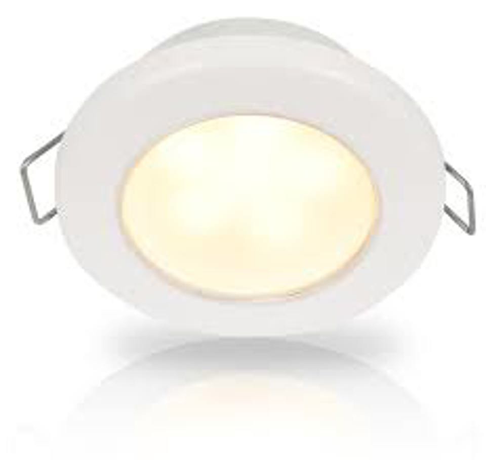 Hella Marine - 2JA 958 109-517 - LED DOWNLIGHT EUROLED 75 12V WARM WHITE SPRING MOUNT - WHITE PLASTIC RIM BULK