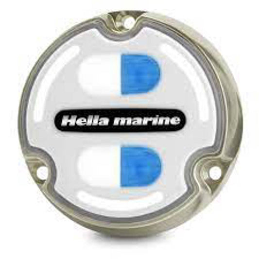 HELLA MARINE - 2LT 016 147-101 - APELO2, WHITE/BLUE, MARINE BRONZE, WHITE LENS, 30W/3000Lumen SLEEVED