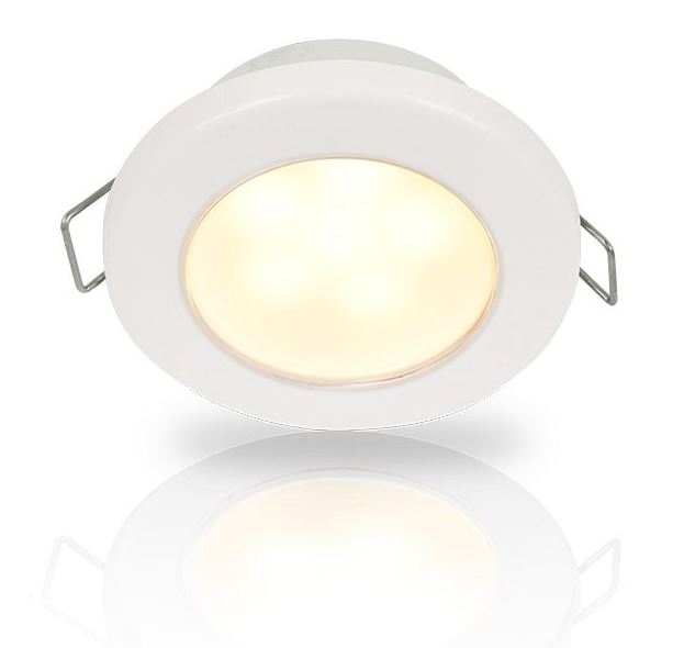 Hella Marine-2JA 958 109-617-LED DOWNLIGHT EUROLED 75 24V WARM WHITE SPRING MOUNT - WHITE PLASTIC RIM BULK