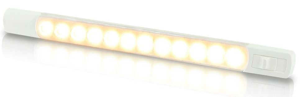 Hella Marine - 2JA 958 123-501 - LED SURFACE MOUNT SWITCHED STRIP LAMP SINGLE COLOUR  24V WARM WHITE